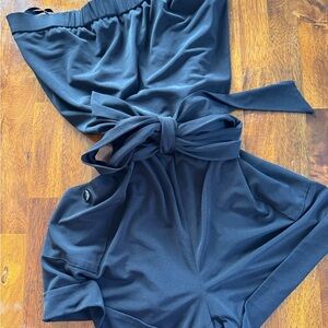 White House Black Market Black Shorts Romper